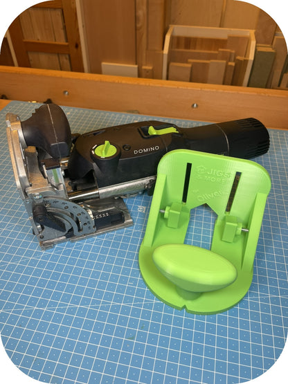 Festool Domino Flansch in Grün mit DF500 - getrennt