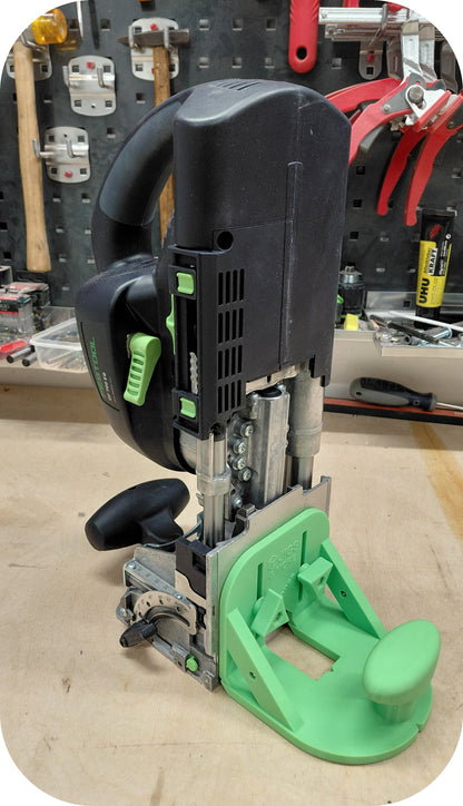 Festool Domino Flansch in Grün mit DF700 - Totalansicht