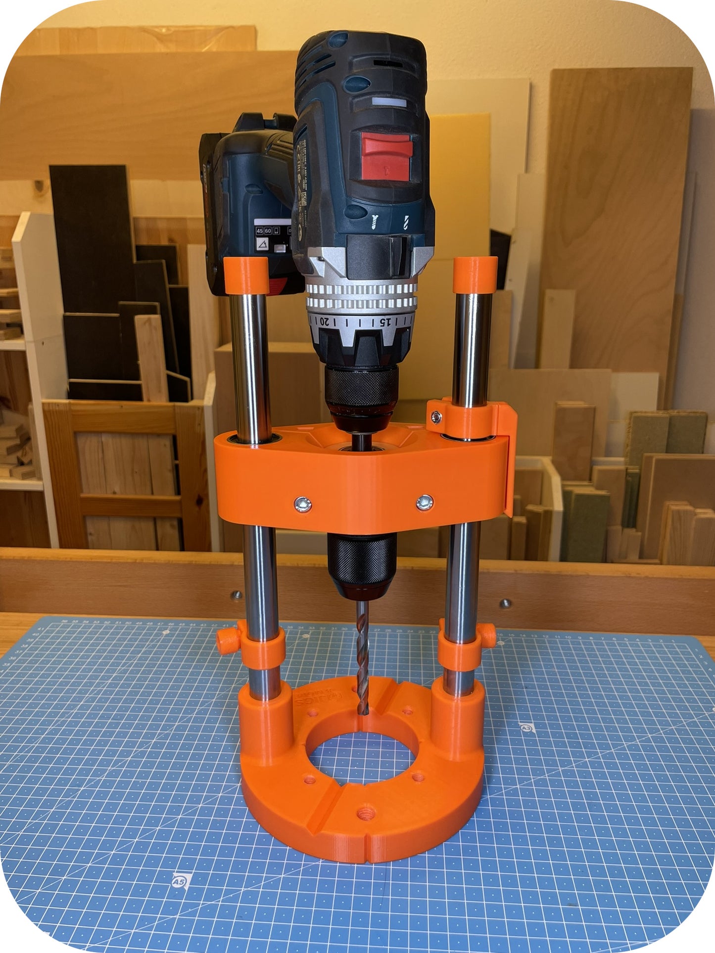 Bohrständer für FAMAG Bohrfutteradapter mit Akkuschrauber