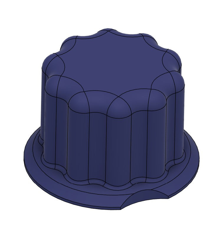Bench Hole Plug in Blau - mit Einkerbung
