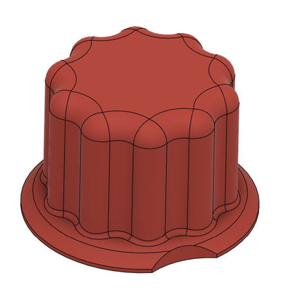 Bench Hole Plug in Rot - mit Einkerbung