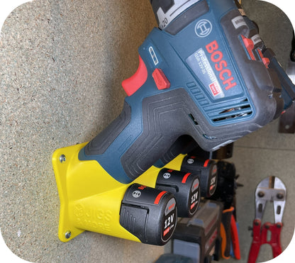 3 Halter mit BOSCH 12 V Maschinen in Gelb