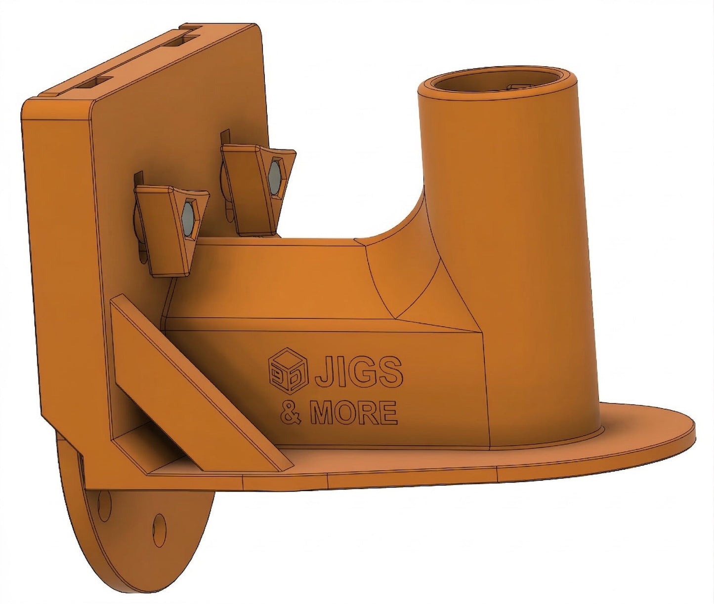 Flansch für Kantenfräse (breite Ausführung) in Orange